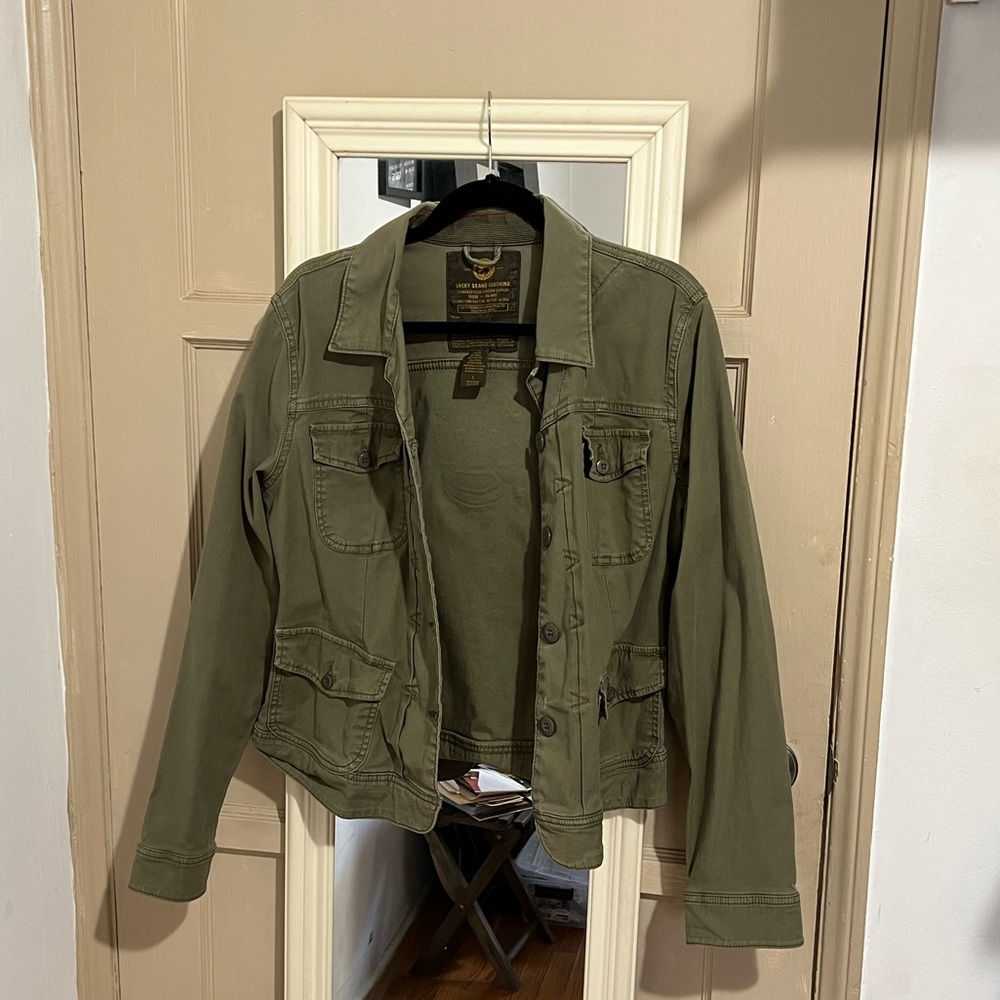 Lucky Brand cotton and Lycra custom button jacket